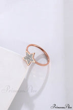 Five-pointed Star Full Diamond Titanium Steel Ring