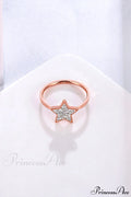 Five-pointed Star Full Diamond Titanium Steel Ring