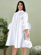 Flare Sleeve Graceful Hot Stamping Dress