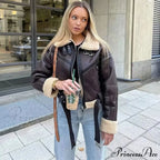 Fleece Solid Graceful Pockets Lapel Coat
