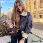 Fleece Solid Graceful Pockets Lapel Coat