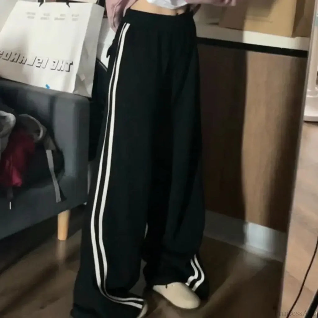 Fleece Striped Winter Sweatpants Pants