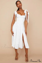 Fleur de Paris Charming Floral Split Midi Dress