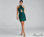 Flirtatious Flare Stylish Halter Skater Dress