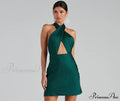 Flirtatious Flare Stylish Halter Skater Dress