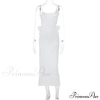 Floral Applique Bandage Sleeveless Summer Vestido Midi Dress
