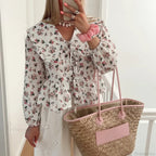 Floral Babydoll Ruffled Blouse
