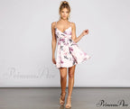 Floral Beauty Stylish Crepe Skater Dress