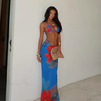 Floral Bikini Set Three Piece Swimsuit