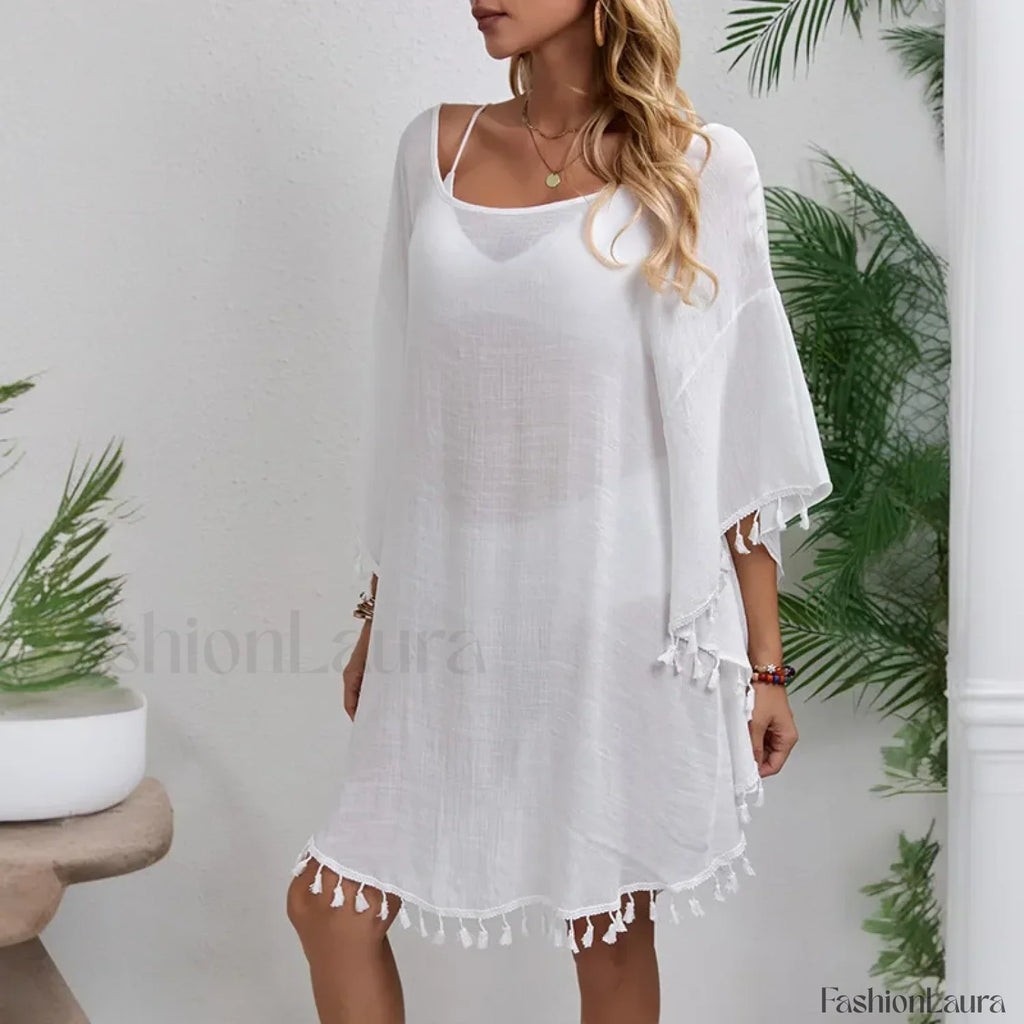 Floral Chiffon Short Sleeve Cover Up