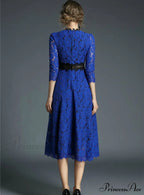 Floral Crochet Hollow Out Patchwork Lace Dress