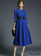 Floral Crochet Hollow Out Patchwork Lace Dress