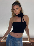 Floral Frill Strappy Charming Wrap Around Crop Top