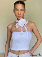 Floral Frill Strappy Charming Wrap Around Crop Top