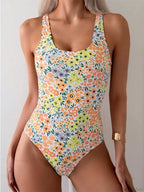 Floral Print Bodysuit One Piece Set