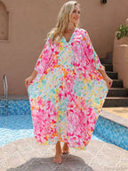 Floral Print Long Dress Cover Up