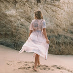 Floral Print Smock Frock Bikini Cover-Up