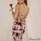 Floral Print Strappy Charming Back Tie-Up Midi Dress
