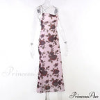 Floral Print Strappy Charming Back Tie-Up Midi Dress