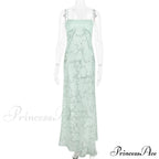 Floral Print Stylish Sheer Maxi Dress