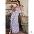 Floral Print Stylish Sheer Maxi Dress
