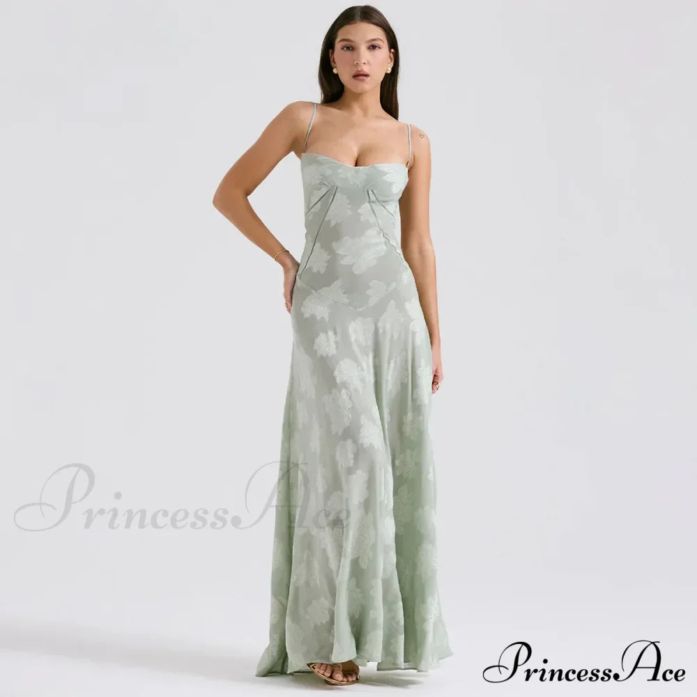 Floral Print Stylish Sheer Maxi Dress