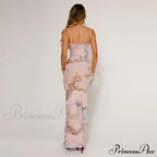 Floral Print Suspender V-neck Maxi Chic Female Beach Party Club Bodycon Dress