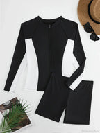 Floral Rashguard Surf Suit Two Piece Set