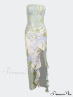 Floral Sexy Stylish Slit Maxi Dress