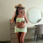 Floral Skirt Set Three Piece Swimsuit
