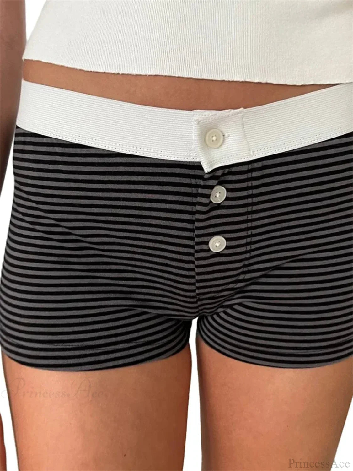 Floral Striped Pajama Sleep Short