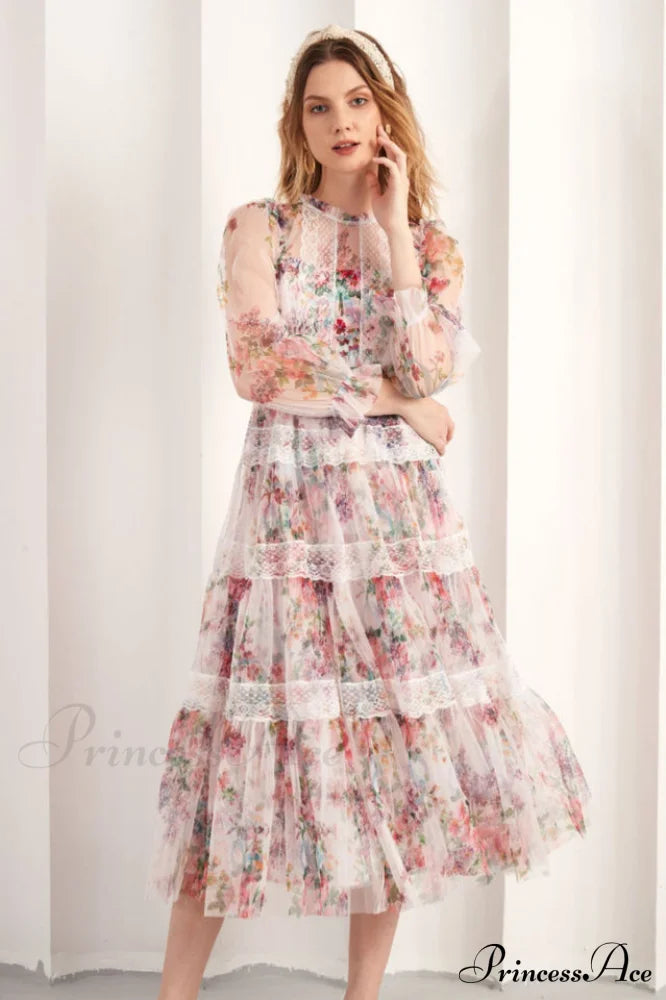 Floral Wonder Stylish Midi Dress