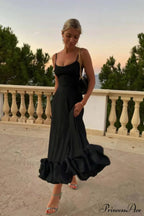 Flounce Bustier Midi Dress