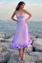 Flounce Bustier Midi Dress