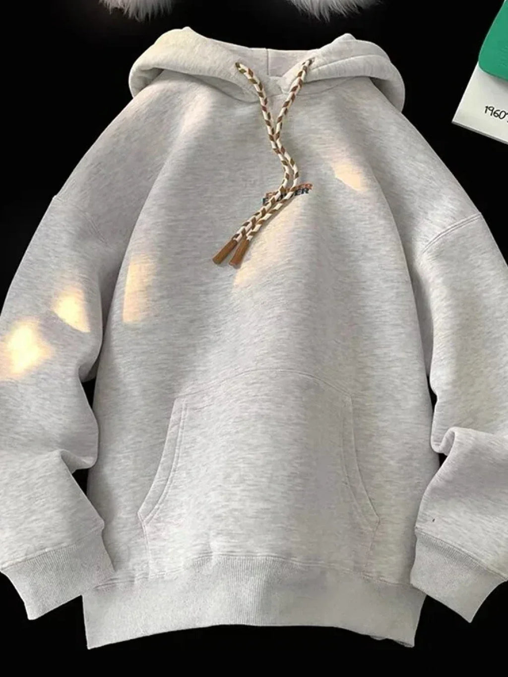 FLOWER Letter Print Y2K Fleece Hoodie