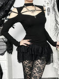 Flower Square Collar Knitted Top