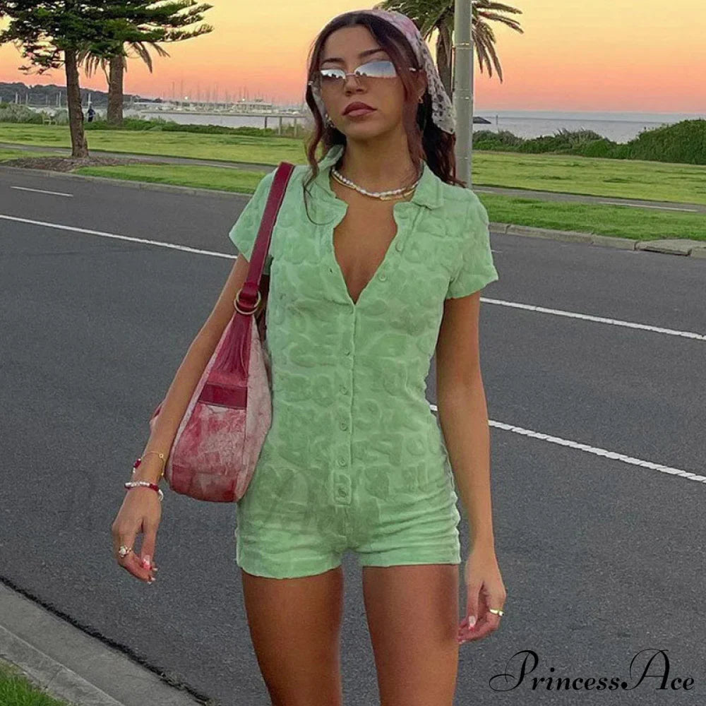 Fluffy Letter Embossed Trendy Sleeved Romper