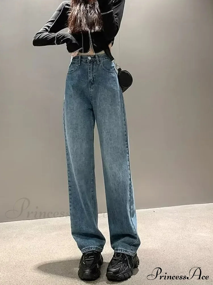 For Women With Plush Loose Legs New Autumn Slim Straight Leg Jean