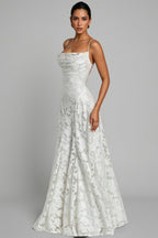 Mirarlt White Strapless Mesh Maxi Dress