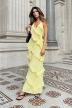 Beatriz Chic Maxi Dress Lemon Designer Edit