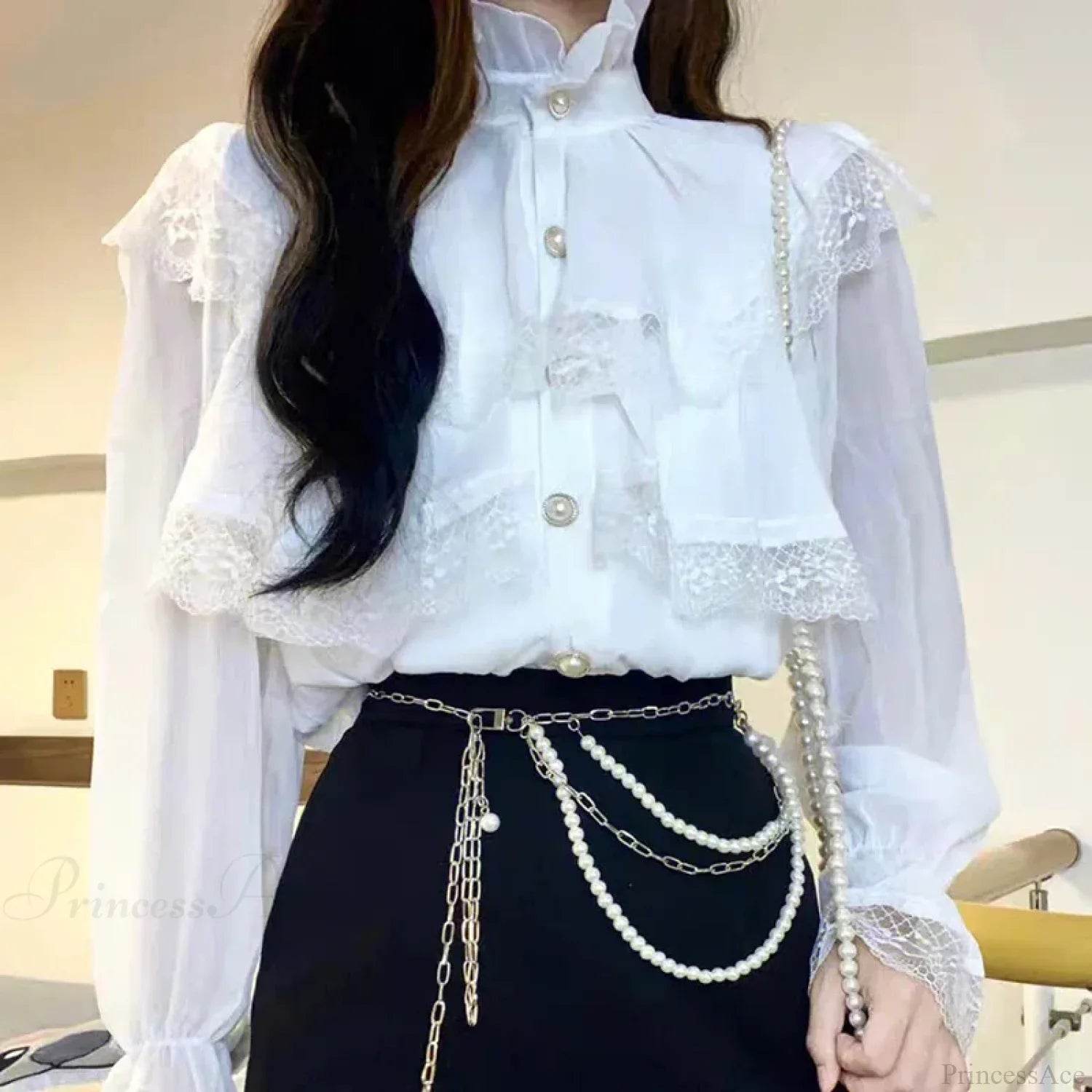 French Lace Lolita Elegant Long Sleeve Blouse