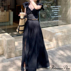 French Retro TwoPiece Dress with Bow