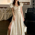 French Retro TwoPiece Dress with Bow