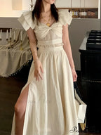 French Retro TwoPiece Dress with Bow