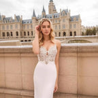 French Spaghetti Strap Mermaid Wedding Dress