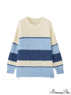 Fresh Simple Striped Loose Casual Sweater
