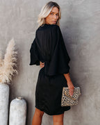 Friends And Lovers Satin Dress Black
