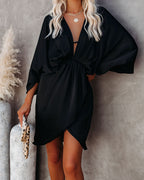 Friends And Lovers Satin Dress Black