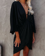 Friends And Lovers Satin Dress Black