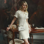 Frill Collar Short Charming Sleeve Mini Dress